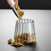 Airtight Scratched Glass Pot