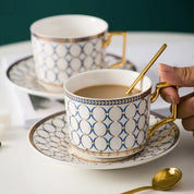 Ceramic Mug with Golden Handle