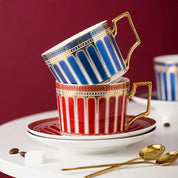 Ceramic Mug with Golden Handle