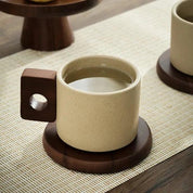 Ceramic Mug with Wooden Handle