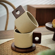 Ceramic Mug with Wooden Handle