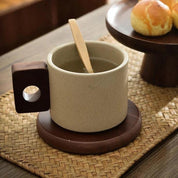 Ceramic Mug with Wooden Handle