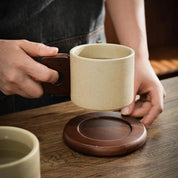 Ceramic Mug with Wooden Handle