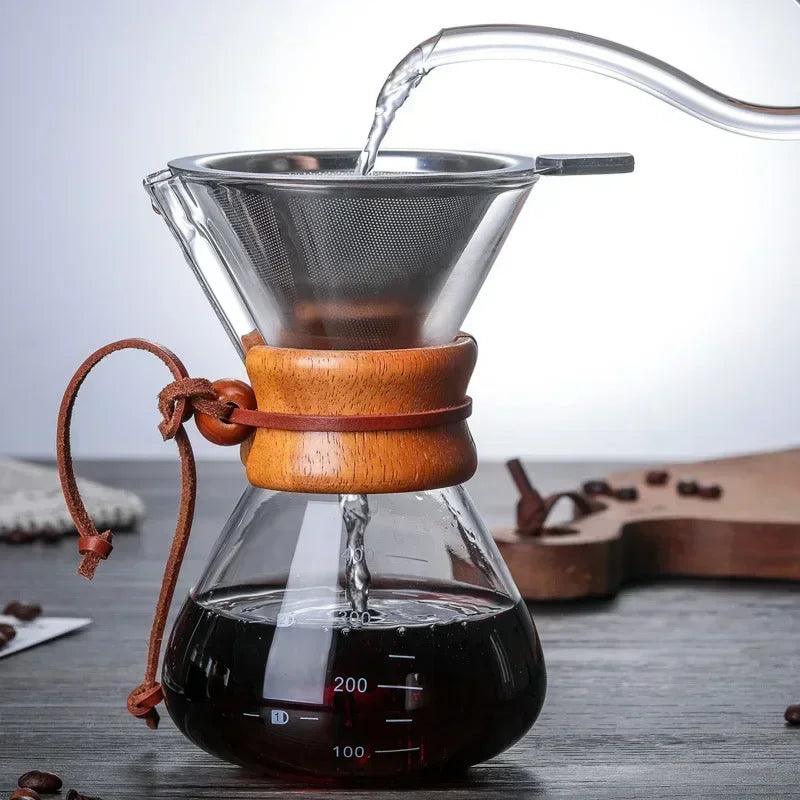 Chemex Type Glass Coffee Maker