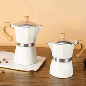 Italian Moka Coffee Maker with Wooden Handle