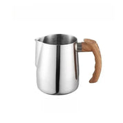 Milk Frothing Pitcher with Wooden Handle