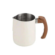 Milk Frothing Pitcher with Wooden Handle