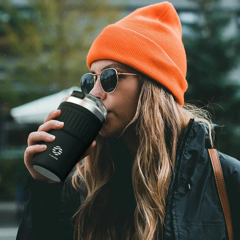 Thermos Bottle with Handle for Coffee