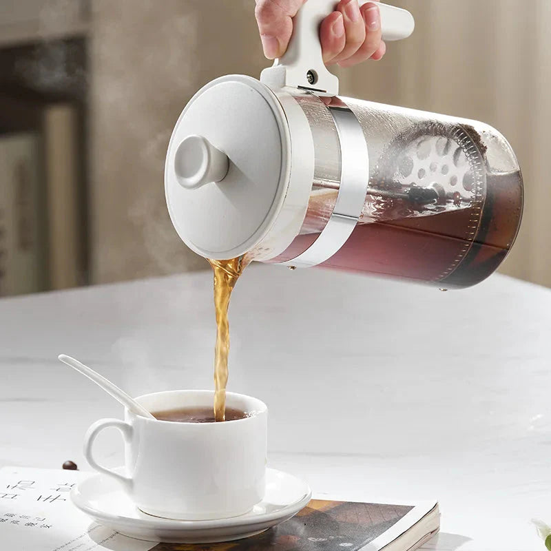 White French Press for Coffee