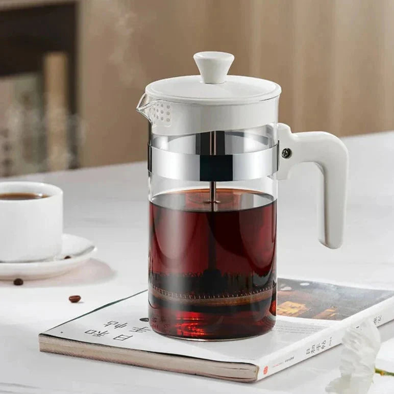 White French Press for Coffee